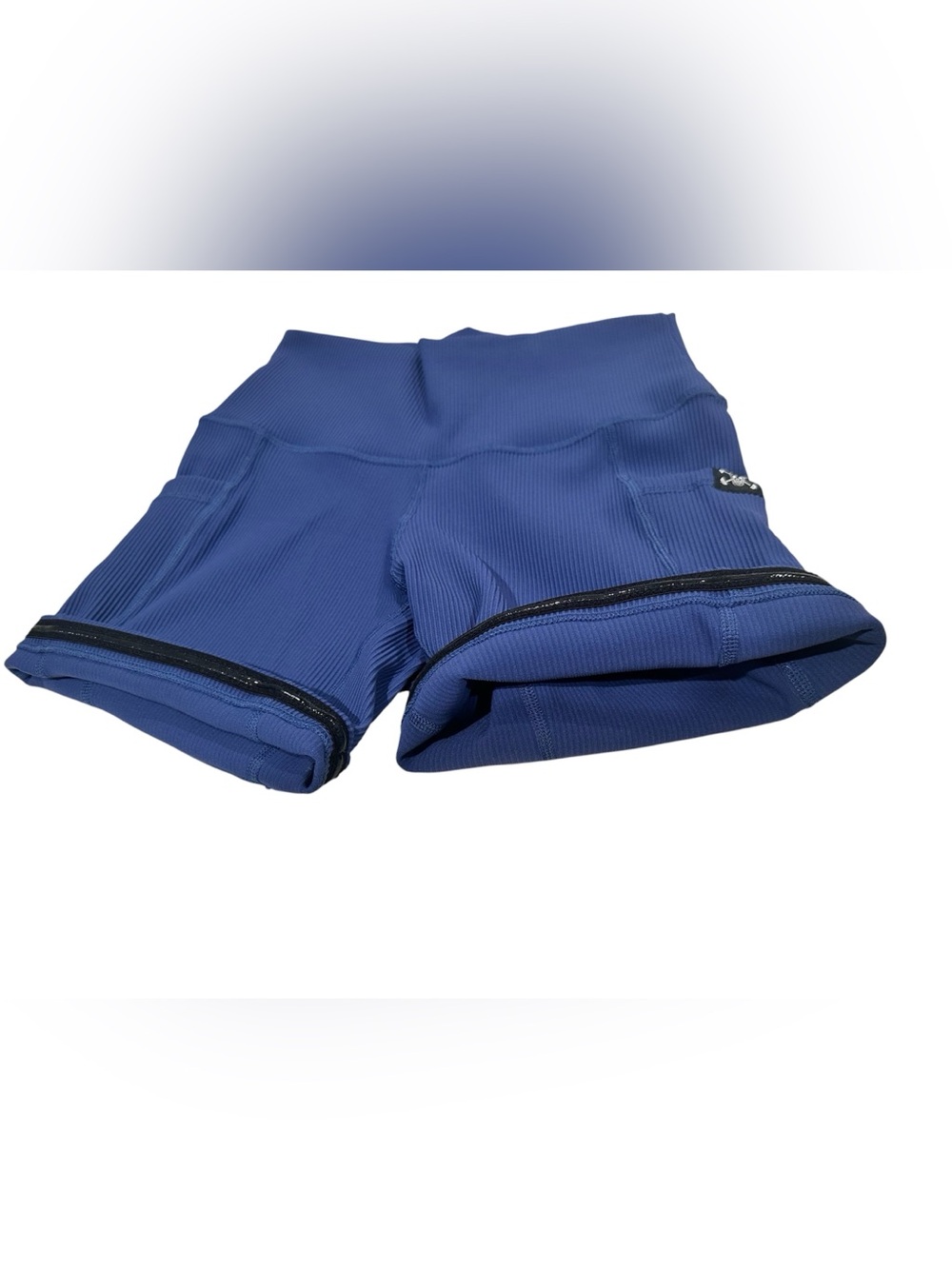 CVG Constantly Varied Gear Ribbed Shorts Navy Blue Workout Pockets Womens XS - Picture 3 of 6